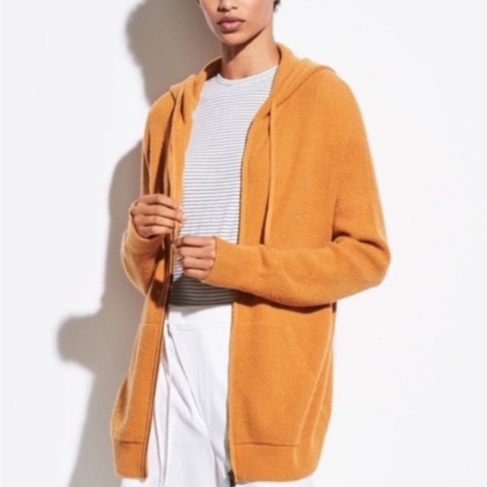 Vince Women's Orange Hooded Cardigan